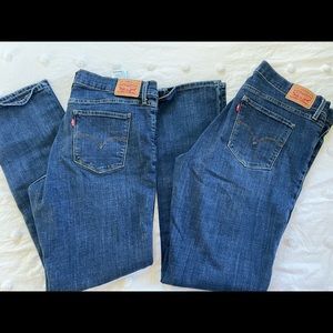 2 pairs of Levi’s 314 shaping straight jeans (womens)